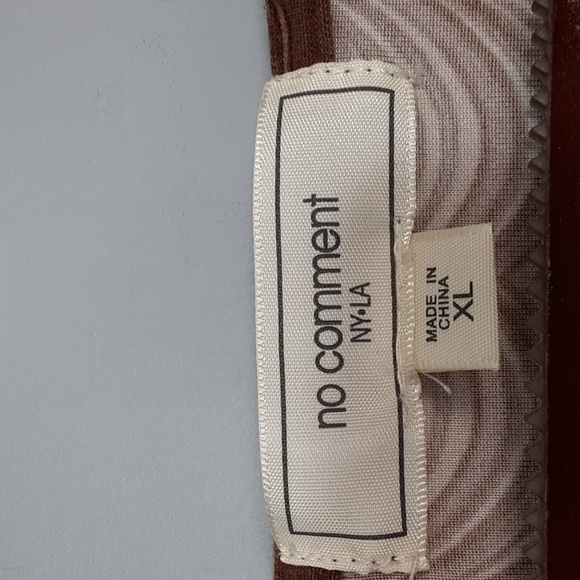 No Comment Bohemian 70's Vibe Cropped Wrap Around Waist Tie Long Sleeve Rust Top - Picture 3 of 8